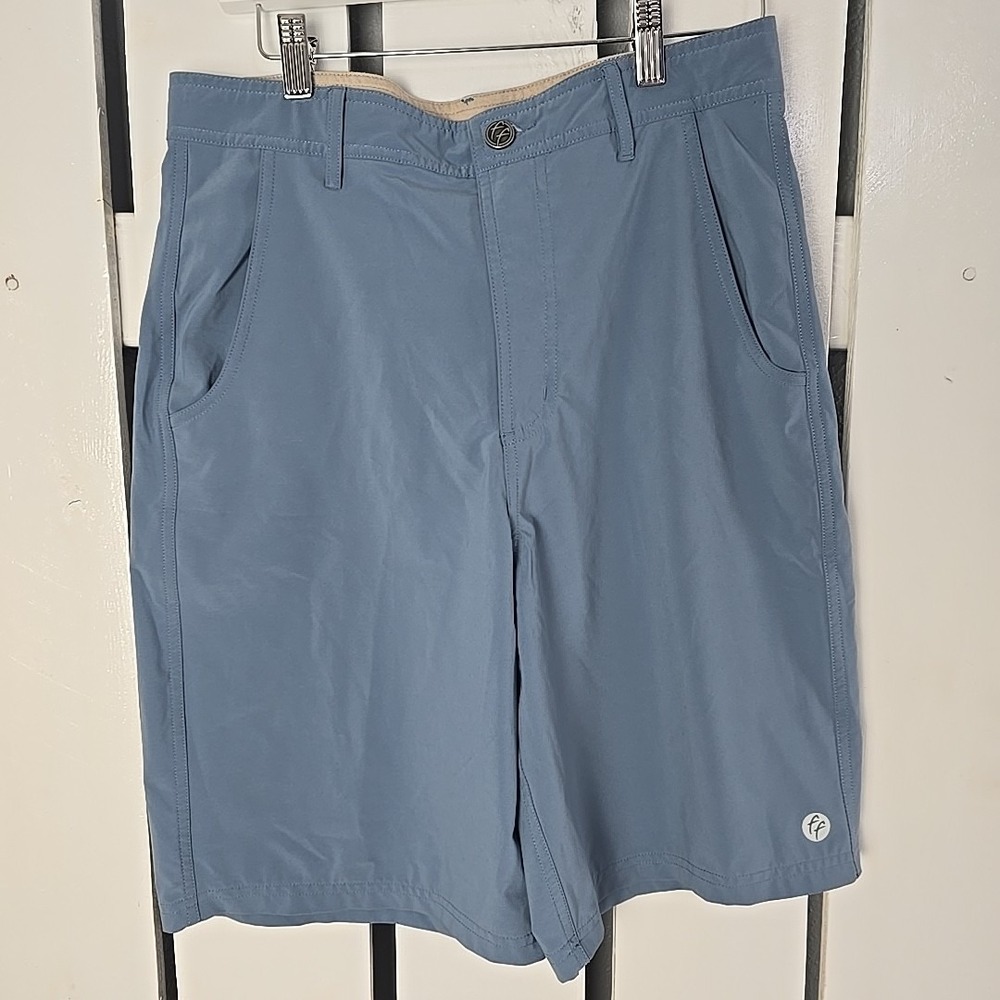 Free Fly Mens Performance‎ Shorts 30 Blue Golf Casual Resort Stretch 9" Inseam